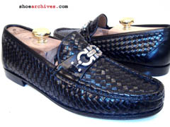 Ferragamo BELLO Fully Woven Gancini Bit Loafers Men